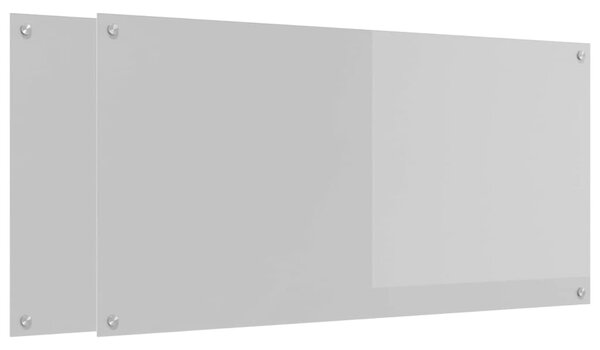 Panel kuchenny 2 pcs Jasnoszary 120 x 60 cm szkło hartowane