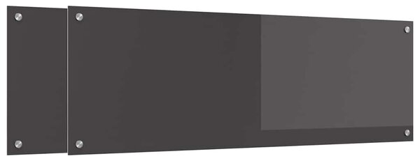 Panel kuchenny 2 pcs Ciemnoszary 120 x 40 cm szkło hartowane