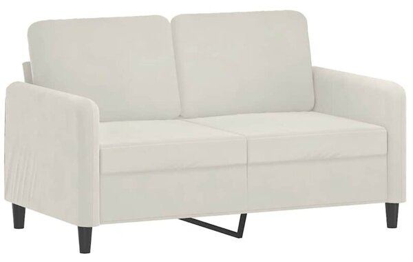 Sofa 2-osobowa, kremowy, 120 cm, tapicerowana aksamitem