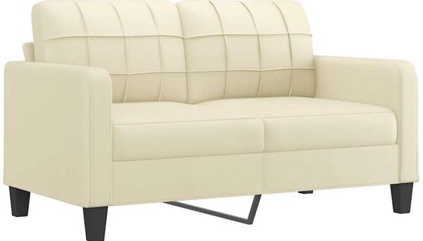 Sofa, 2-osobowa kremowy, 140 cm, sztuczna skÃ³ra