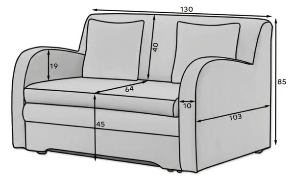 Rozkładana sofa dwuosobowa ARIO NUBE, ciemnoniebieska