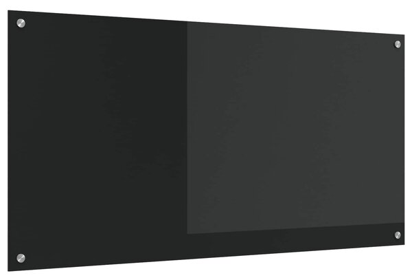 Panel kuchenny Czarny 120 x 60 cm szkło hartowane