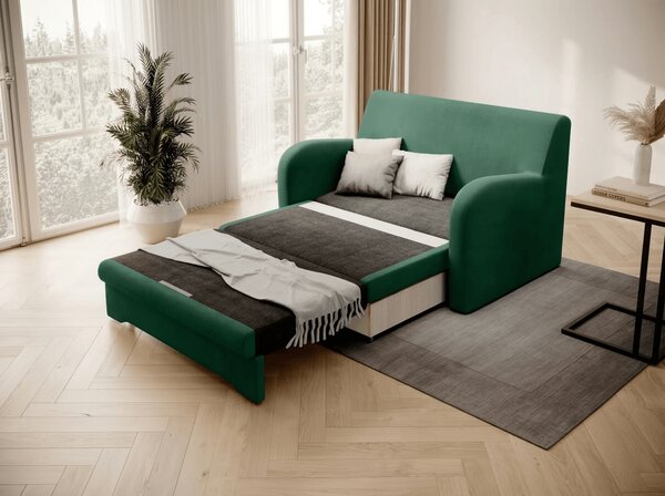 Rozkładana 2-osobowa sofa ARIO NUBE, ciemnozielona
