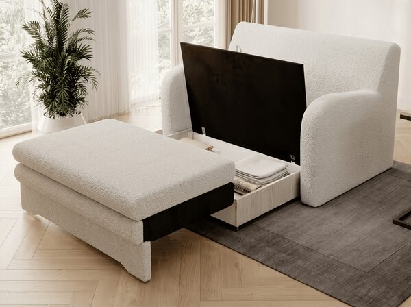 Rozkładana 2-osobowa sofa ARIO ROYAL, biała