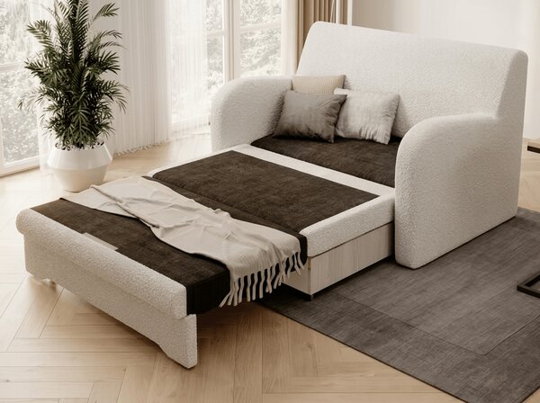 Rozkładana 2-osobowa sofa ARIO ROYAL, biała