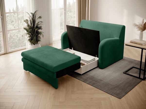 Rozkładana 2-osobowa sofa ARIO NUBE, ciemnozielona