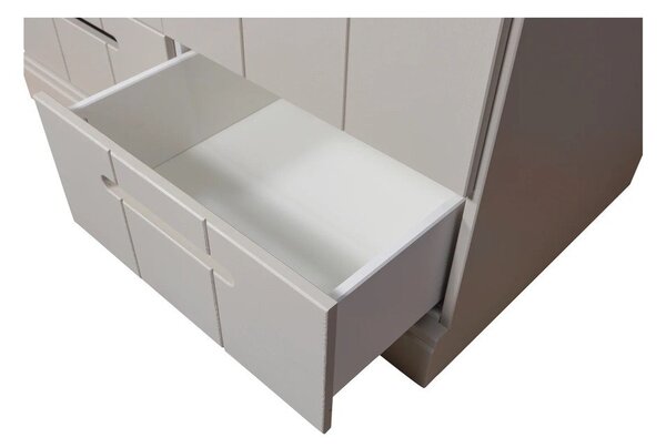 Szarobeżowa szafa z litego drewna sosnowego 94x195x53 cm Connect – WOOOD