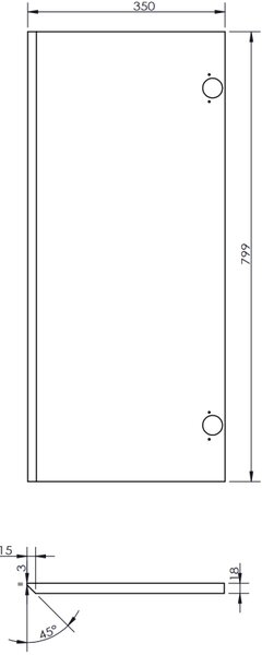 Mexen Rivel słupek łazienkowy 35 cm, 2 drzwi, ryflowany, biały mat - 91A21-03016-2-BF01