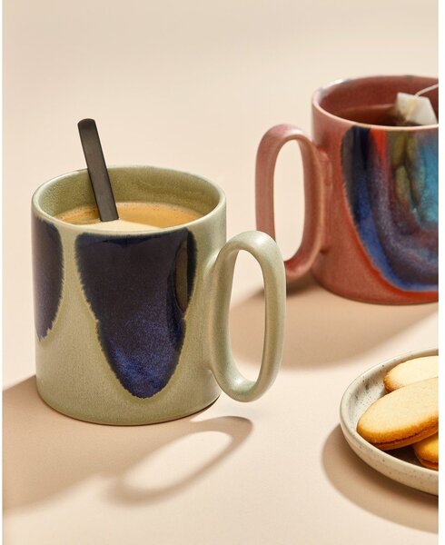 Niebieski/beżowy kamionkowy kubek 390 ml Paint – Salt&Pepper