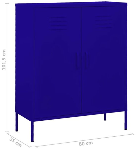 Granatowa szafka gospodarcza w stylu industrialnym H6-D23