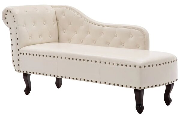 Biały szezlong w stylu chesterfield P2-L06