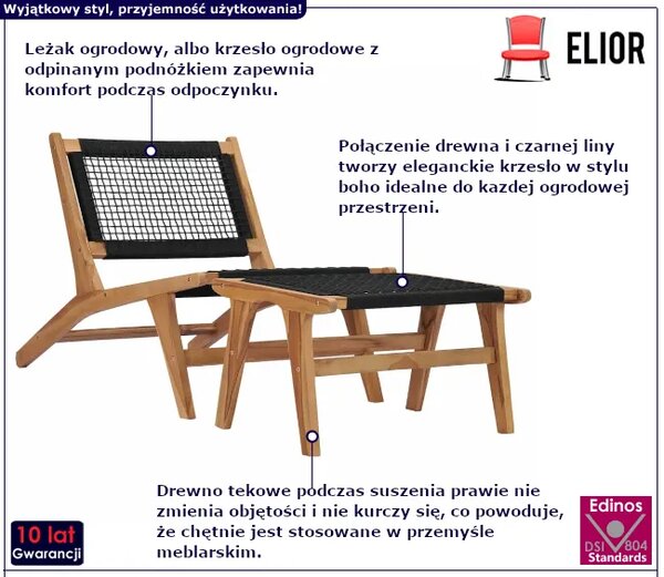 Krzesło ogrodowe z podnóżkiem S9-M19