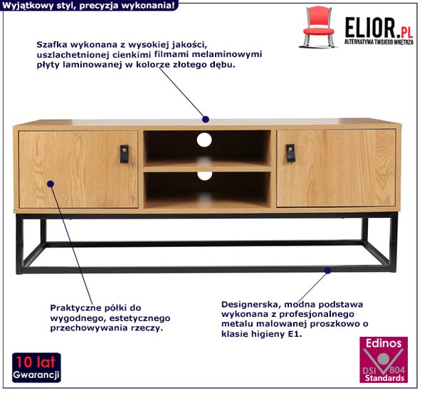 Loftowa szafka RTV na nóżkach B7-E35