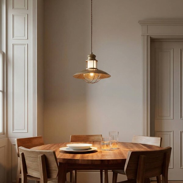 Lampa wisząca Louisanne Lindby, możliwość ściemniania, brązowy / rdzawy, przedpokój, metal, morski