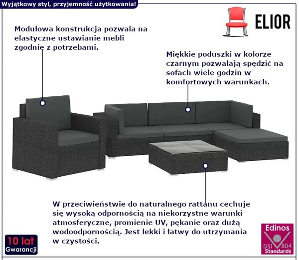 6-częściowy zestaw wypoczynkowy do ogrodu A5-R71