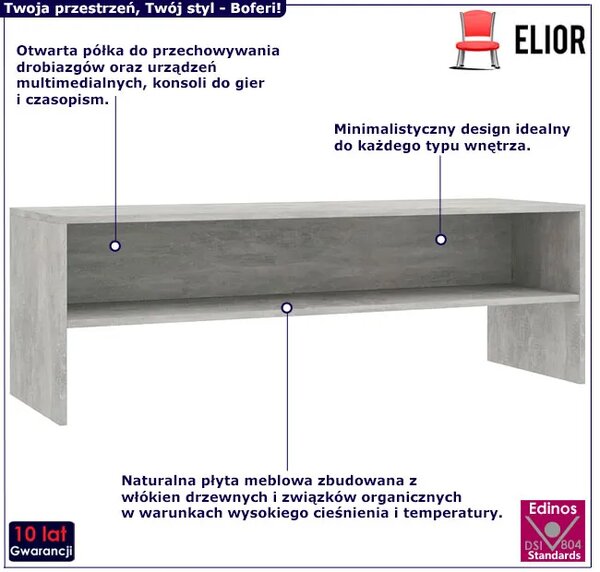 Minimalistyczna szafka rtv z półka beton N1-N34
