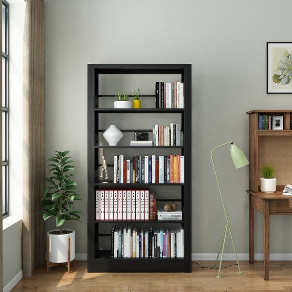 Metalowa biblioteczka, 1750 × 915 × 300 mm, czarna