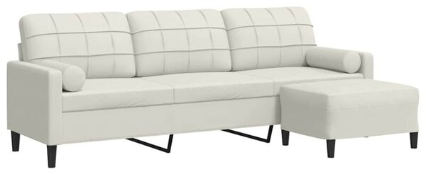 Sofa 3-osobowa z podnÃ³Å¼kiem, kremowa, 210 cm, aksamit