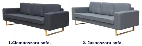 Jasnoszara 3-osobowa sofa T9-P55