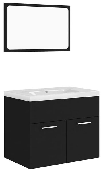 Komplet czarnych mebli do łazienki z umywalką 60 cm E2-T43