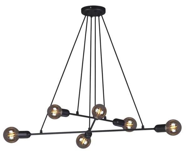 Czarna lampa wisząca 6-punktowa loftowa - 4X A728 G1-S10