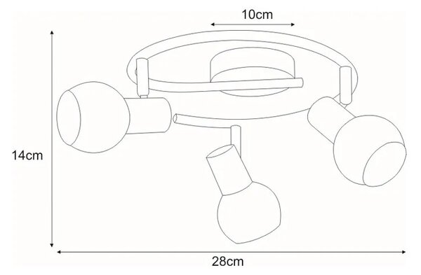 Srebrna lampa sufitowa z 3 regulowanymi kloszami - 17X A759 R4-B44