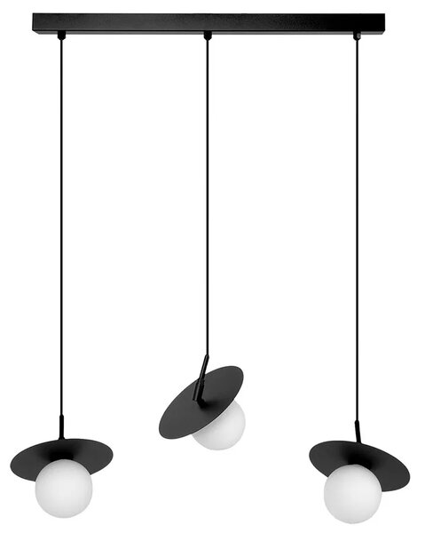 Lampa wisząca na listwie z 3 szklanymi kloszami loft - 14X A697 P6-C01