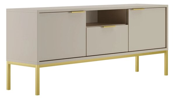 Szafka RTV na złotych nóżkach 135 cm kaszmir S1-G40
