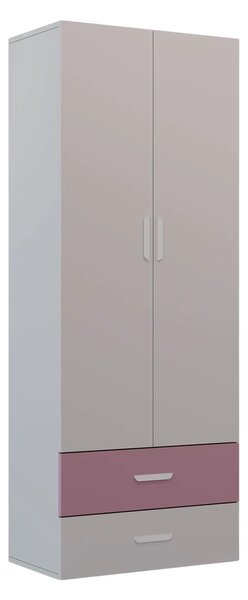 Młodzieżowa szafa dwudrzwiowa kaszmir + róż F8-R50