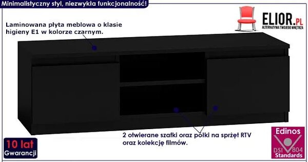 Czarna nowoczesna szafka pod tv R9-S81
