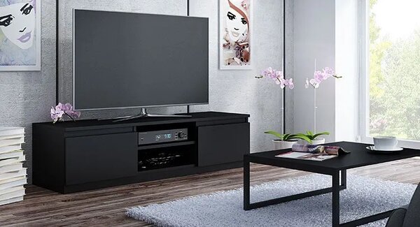 Czarna nowoczesna szafka pod tv R9-S81