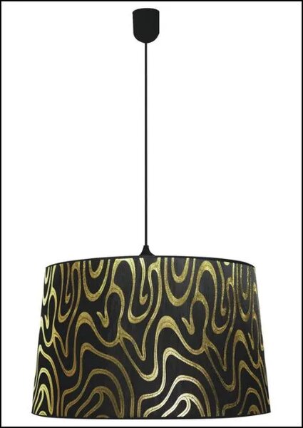 Czarna lampa wisząca z materiałowym kloszem K529 R2-N95
