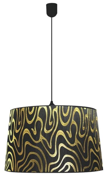 Czarna lampa wisząca z materiałowym kloszem K529 R2-N95