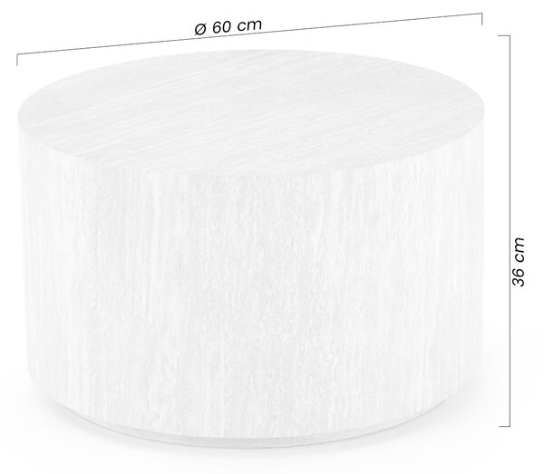 Zestaw stolików kawowych okrągłych Novula 60 i 45 cm - trawertyn