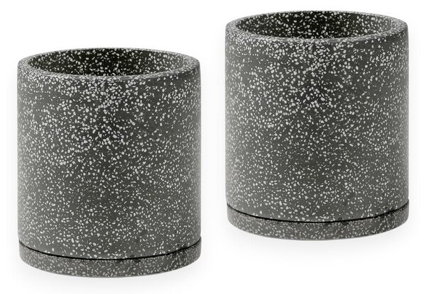 Zestaw 2 ciemnoszarych doniczek Bonami Selection Terrazzo, ø 26 cm
