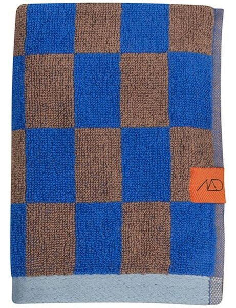 Niebiesko-brązowy ręcznik kąpielowy z bawełny organicznej 70x133 cm Retro – Mette Ditmer Denmark