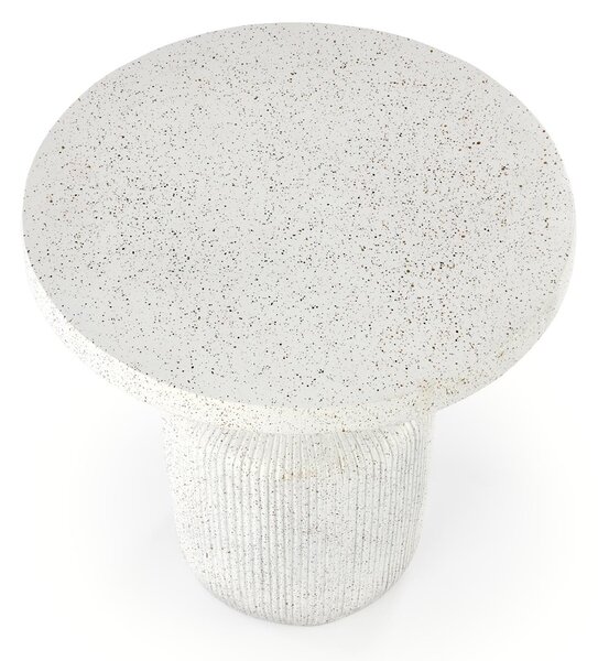 Stolik kawowy okrągły Sintro 54 cm - białe lastryko