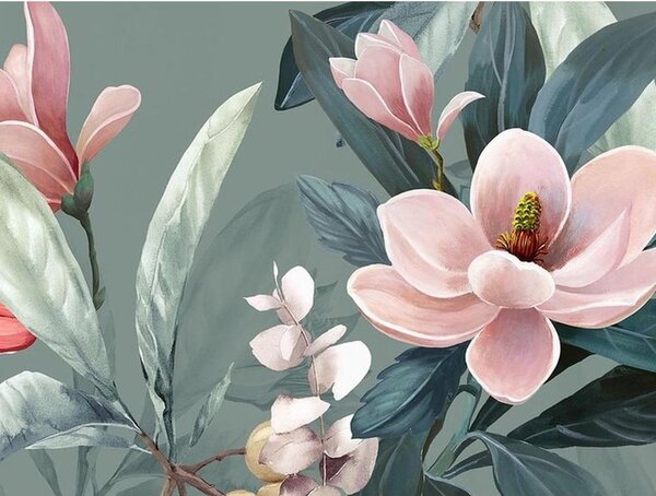 Zielona pościel jednoosobowa z bawełny organicznej Descanso Rose, 140x220 cm