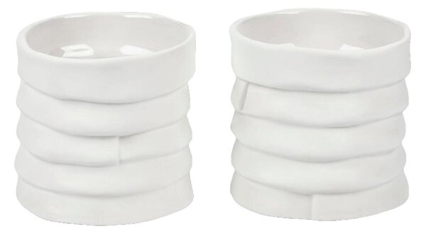 Porcelanowe świeczniki zestaw 2 szt. Ribbon – Mette Ditmer Denmark
