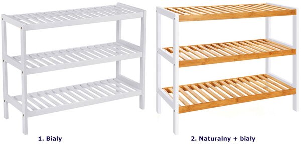 Skandynawska Szafka Biały Na Buty Naturalny + M7-D40