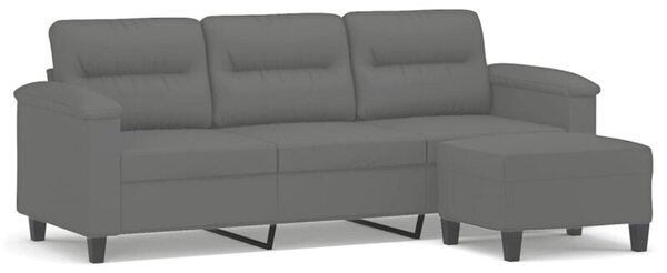 Sofa 3-os. z podnÃ³Å¼kiem, ciemnoszara, 180 cm, obita mikrofibrÄ