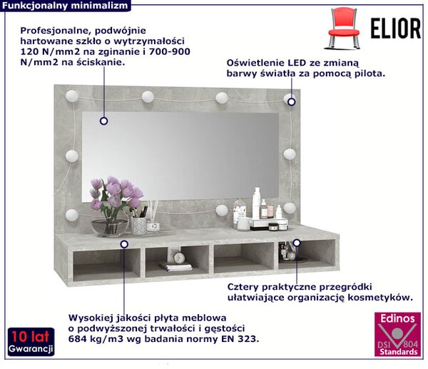 Toaletka z przegródkami na biurko beton Z2-L20
