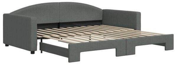 Sofa rozsuwana, ciemnoszara, 100x200 cm, tkanina