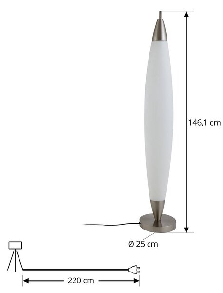Lampa stojąca LED Tarell Lucande, możliwość ściemniania, biały / opal, salon / jadalnia, tworzywo sztuczne, nowoczesny