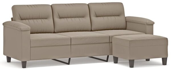 Sofa 3-os. z podnÃ³Å¼kiem, taupe, 180 cm, obita mikrofibrÄ