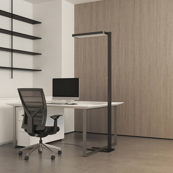 Arcchio lampa stojąca LED Timon, 54W, czarna, wysokość 195 cm Timon Arcchio, możliwość ściemniania, czarny, biuro, aluminium, nowoczesny