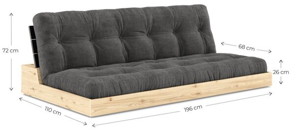 Bordowa rozkładana sofa 196 cm Base – Karup Design