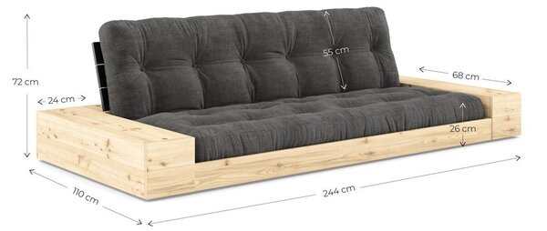 Kremowa rozkładana sofa 244 cm Base – Karup Design