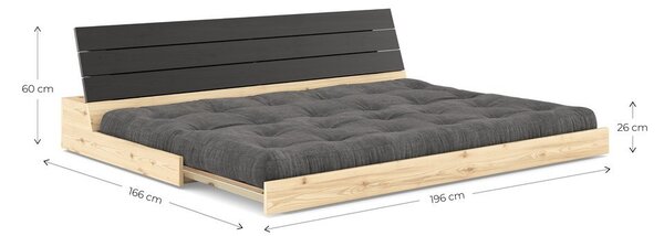 Bordowa rozkładana sofa 196 cm Base – Karup Design