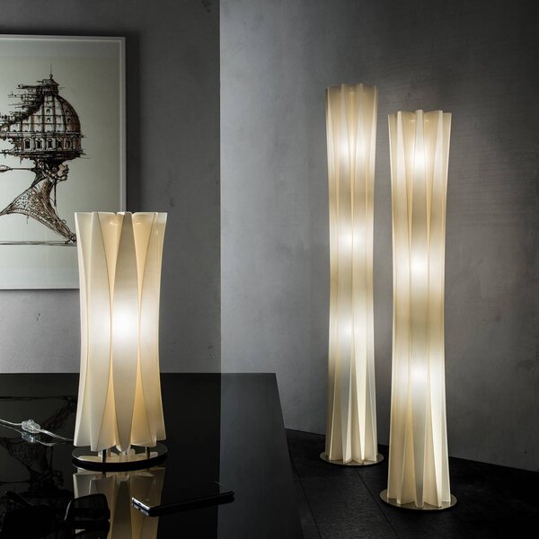 Slamp Lampa stojąca designerska Bach, możliwość ściemniania, mosiężny / złoty, salon / jadalnia, tworzywo sztuczne, design